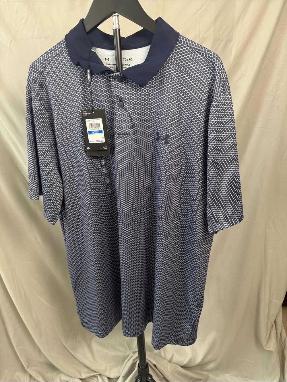 Under Armour Men’s Navy Micro Hex Polo